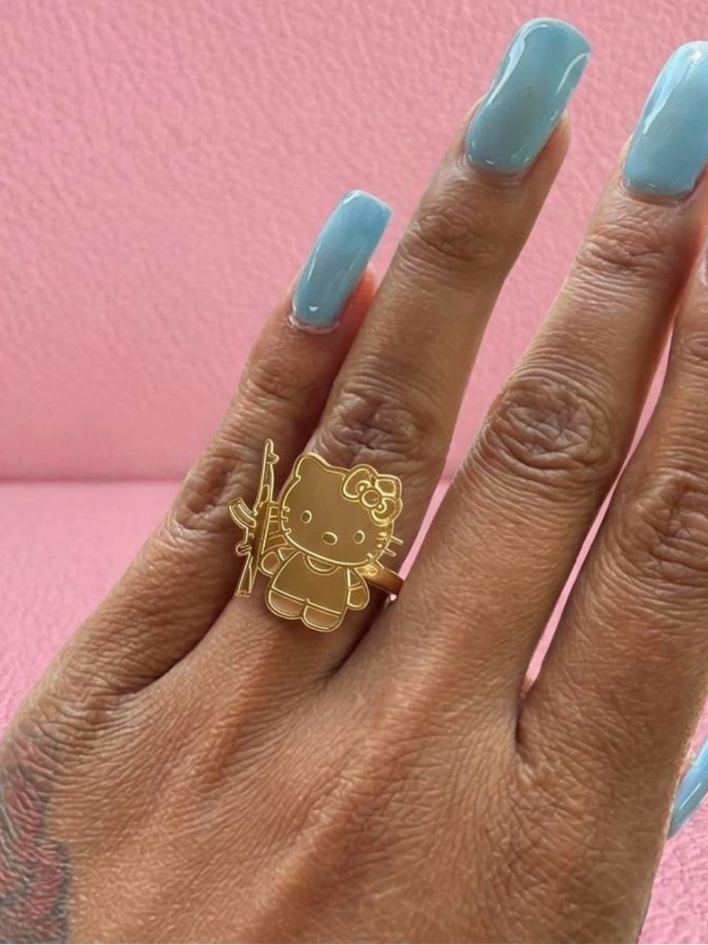 NEW Hello Kitty Gold Plated Ring with AK